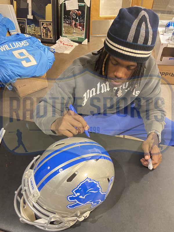 Jameson Williams Signed Detroit Lions Speed Full Size NFL Helmet - Image 2