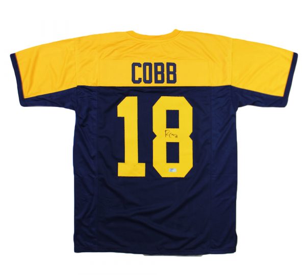 Randall Cobb Signed Green Bay Custom Throwback Blue Jersey