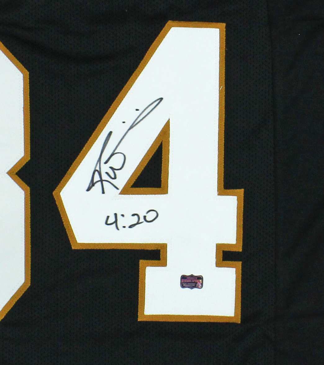 Ricky Williams Signed New Orleans Custom Black Jersey With "4:20" Inscription - Image 2