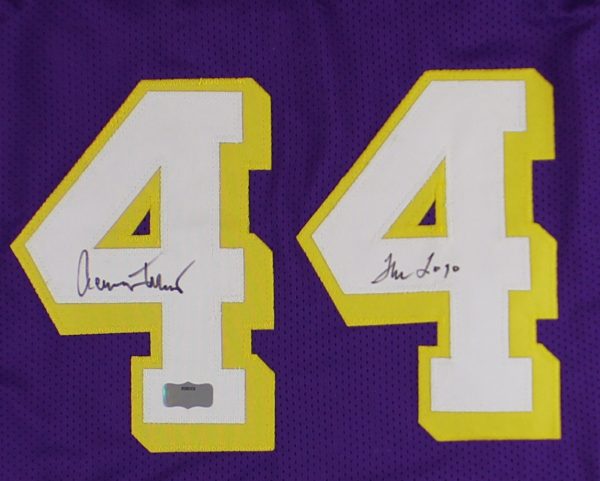 Jerry West Signed Los Angeles Custom Stat Purple Jersey With "The Logo" Inscription - Image 2