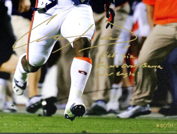 Chris Davis Signed Auburn Tigers 24x32 Wrapped Canvas With "Kick Six - Game Over Bama - War Eagle!" Inscription Limited Edition #111 Of 111-27304