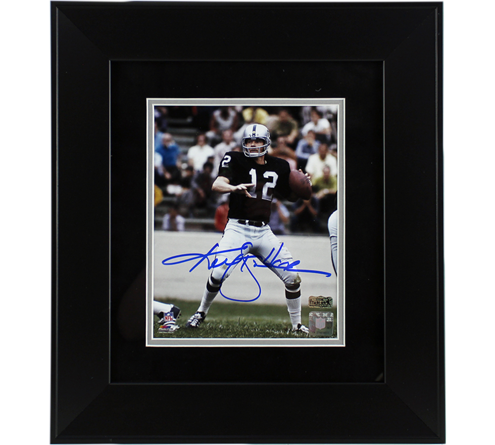 Ken Stabler Signed Las Vegas Raiders Framed 8x10 NFL Throwing Photo