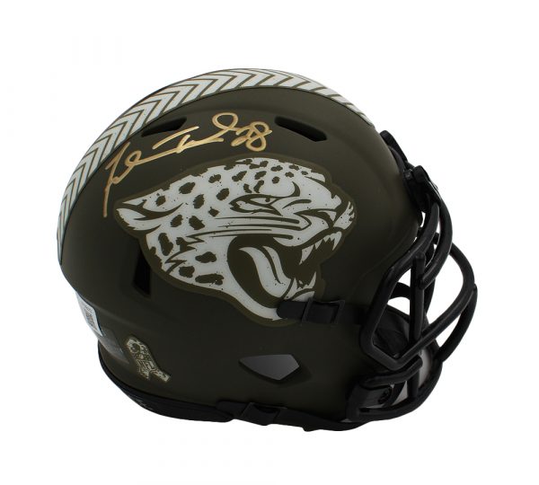 Fred Taylor Signed Jacksonville Jaguars Speed Salute to Service NFL Mini Helmet
