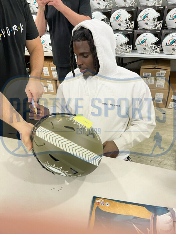 Tyreek Hill Signed Miami Dolphins Speed Flex Authentic Salute To Service NFL Helmet - Image 5