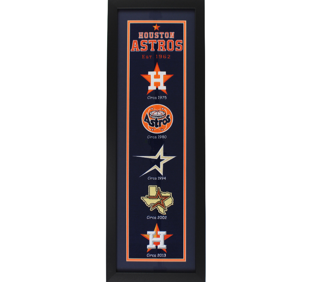 Houston Astros 36"x12" Framed Heritage Banner with Team Logos