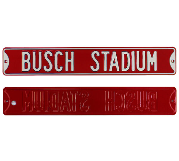St. Louis Cardinals Busch Stadium Officially Licensed Authentic Steel 36x6 Red & White MLB Street Sign