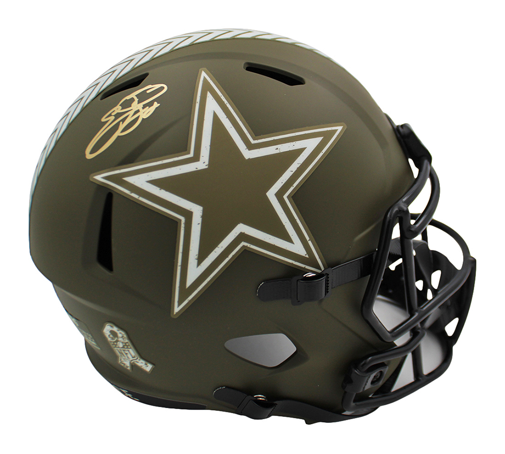 Emmitt Smith Signed Dallas Cowboys Speed Full Size Salute To Service ...