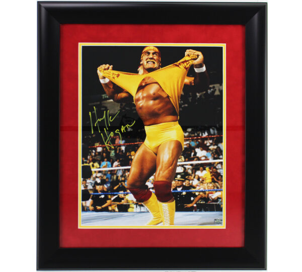 Hulk Hogan Signed Framed 16x20 Photo Ripping Shirts