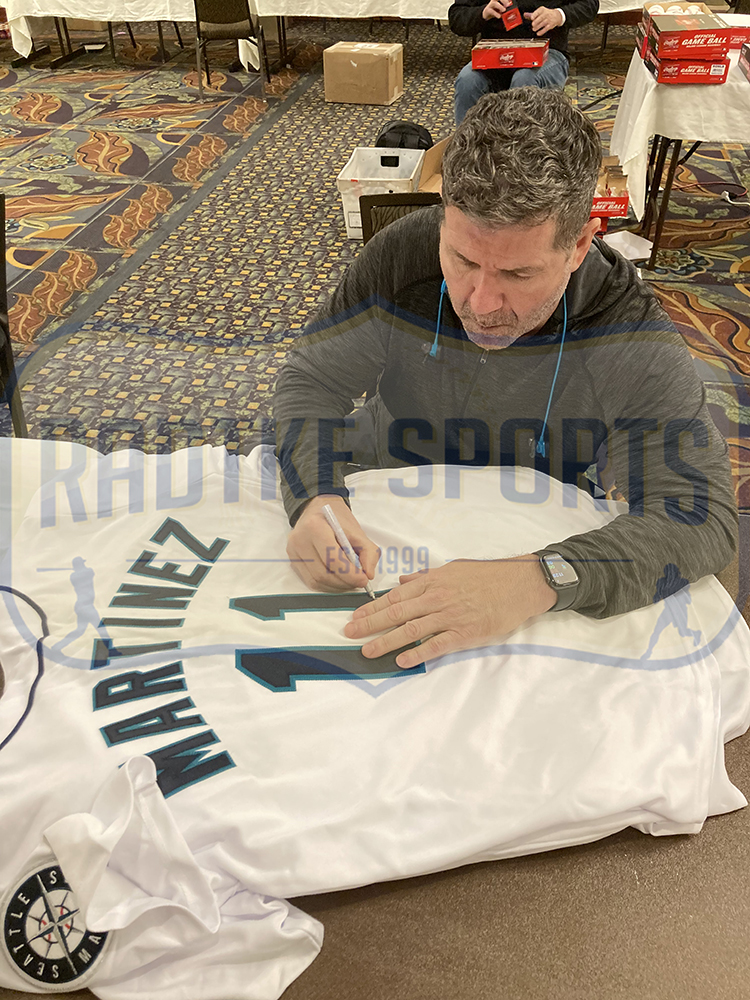Edgar Martinez Signed Seattle Mariners Rawlings Mach Pro MLB Helmet - Image 3