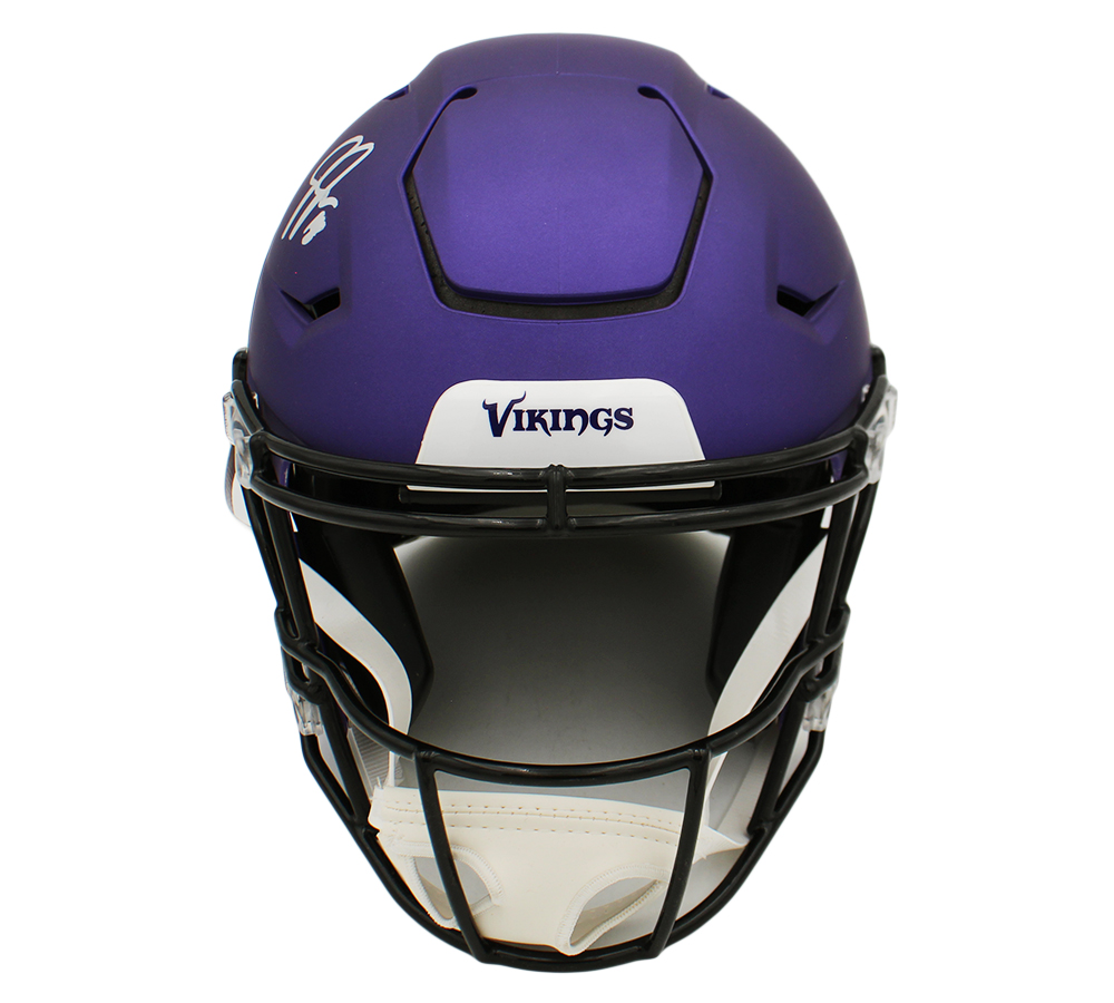 Justin Jefferson Signed Minnesota Vikings Speed Flex Authentic Satin Purple NFL Helmet - Image 3