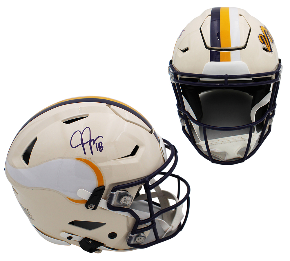 Justin Jefferson Signed Minnesota Vikings Speed Flex Authentic Retro NFL Helmet