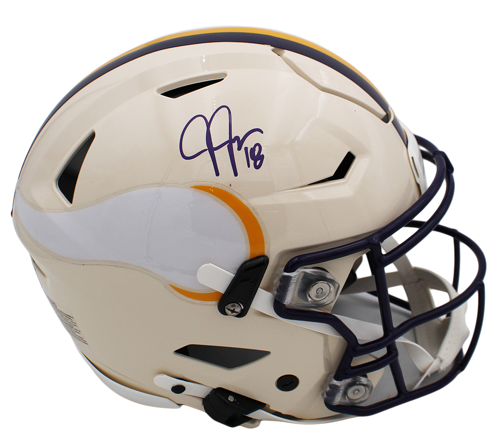 Justin Jefferson Signed Minnesota Vikings Speed Flex Authentic Retro NFL Helmet - Image 2