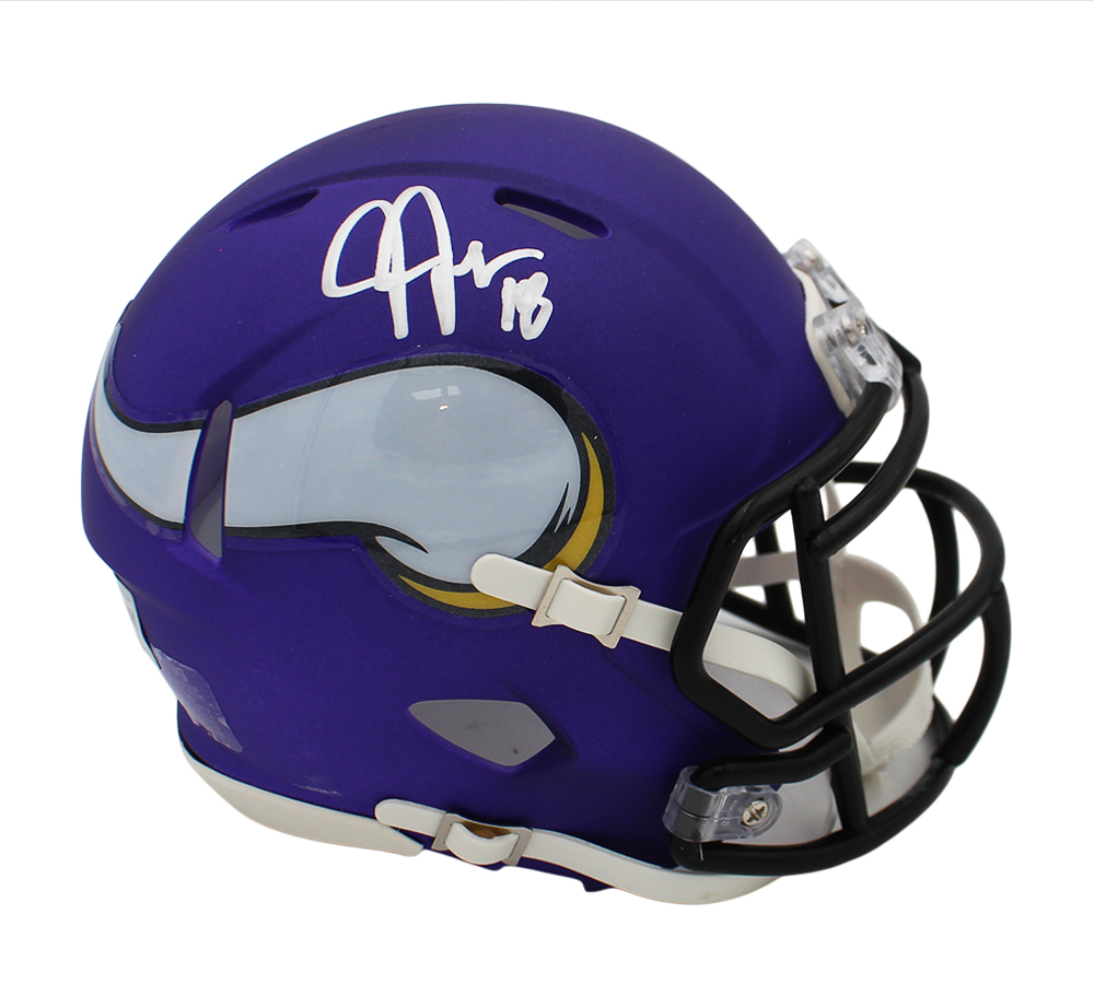 Justin Jefferson Signed Minnesota Vikings Speed Satin Purple NFL Mini Helmet