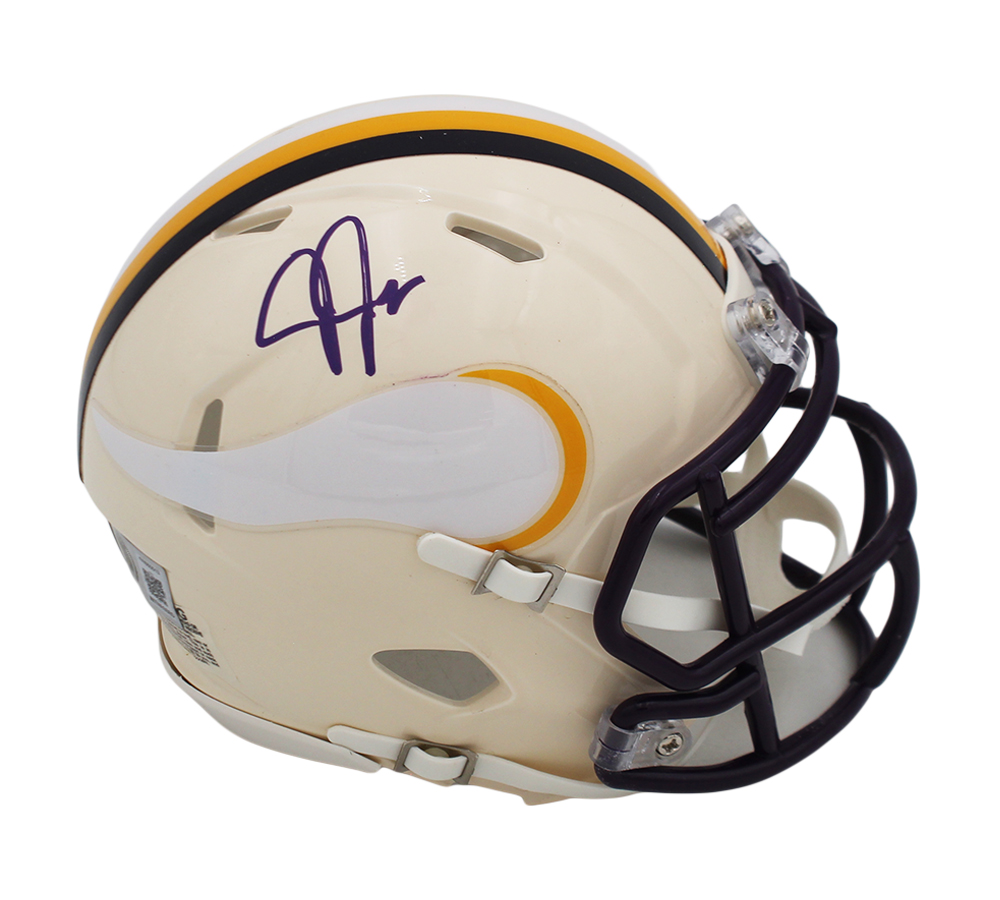 Justin Jefferson Signed Minnesota Vikings Speed Retro NFL Mini Helmet