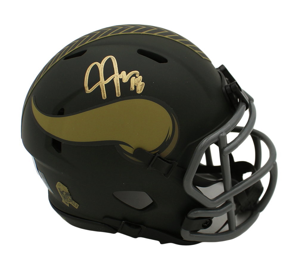 Justin Jefferson Signed Minnesota Vikings Speed Salute to Service 4 NFL Mini Helmet
