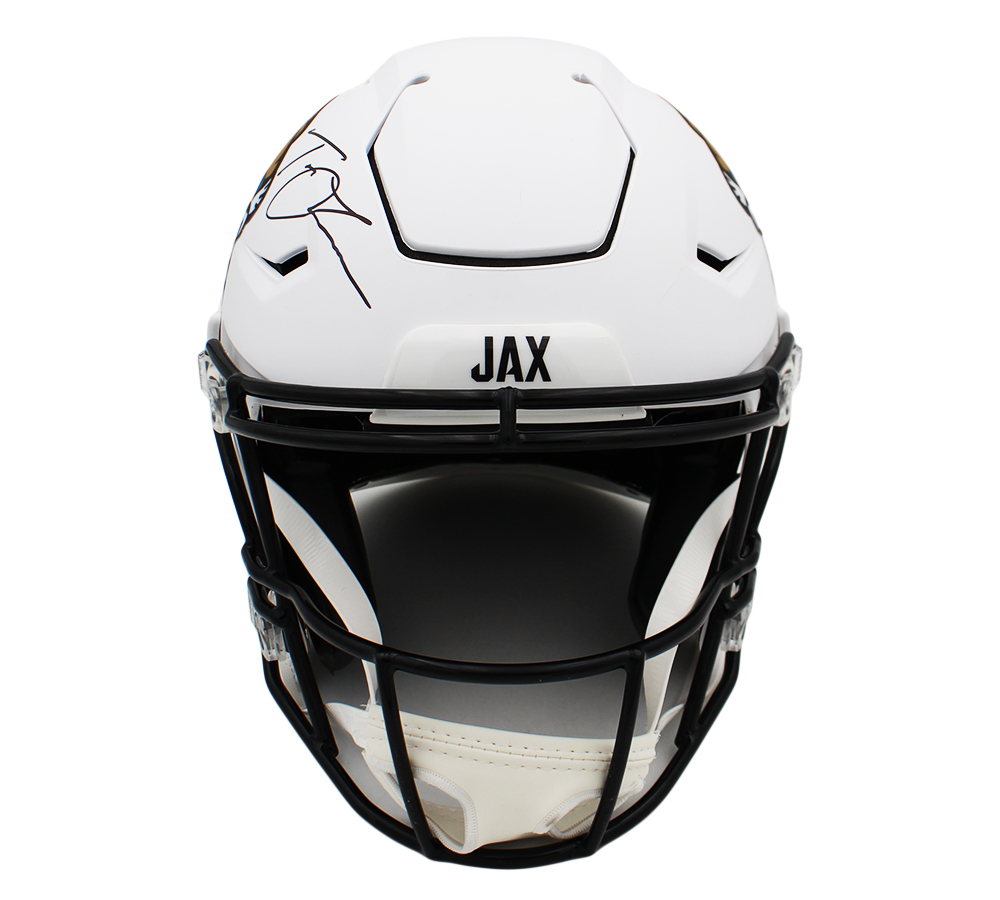 Trevor Lawrence Signed Jacksonville Jaguars Speed Flex Authentic Alternate White NFL Helmet - Image 3
