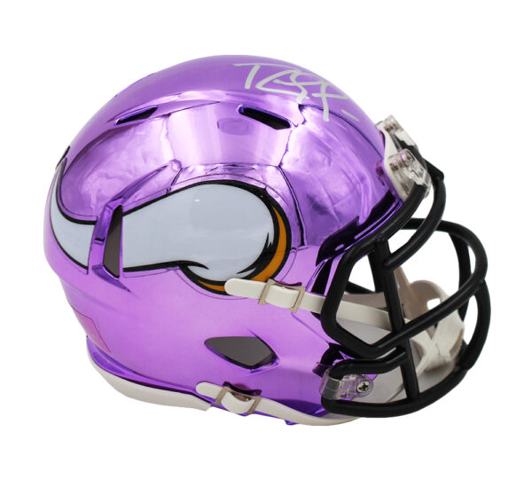 Randy Moss Signed Minnesota Vikings Speed Chrome NFL Mini Helmet - Image 2