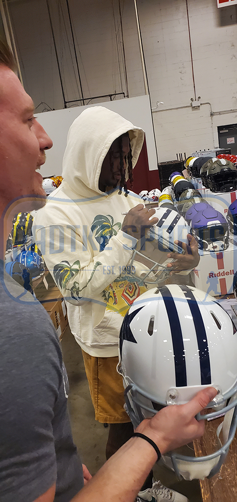 CeeDee Lamb Signed Dallas Cowboys Speed Authentic 1960-1963 NFL Helmet - Image 2