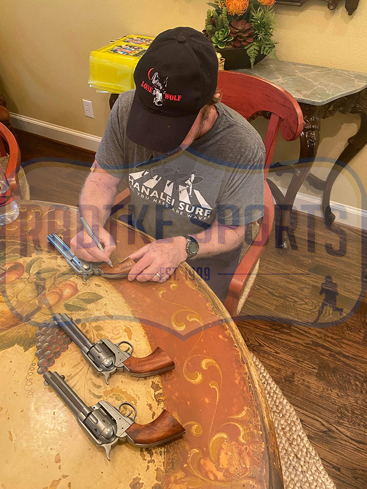 Chuck Norris Signed Denix 45 Caliber Peacemaker 1106-G Non-Firing Replica Prop - Black Ink - Image 2