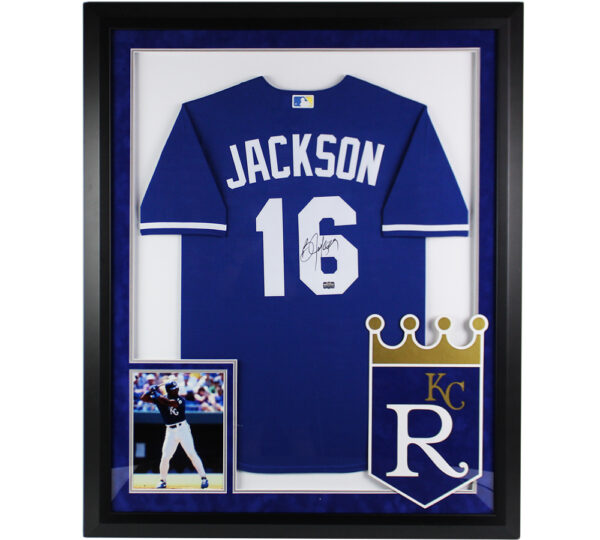Bo Jackson Signed Kansas City Royals LED Framed Nike Replica Blue Alternate MLB Jersey - Image 2