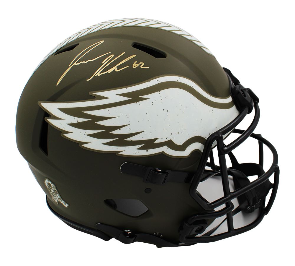 Jason Kelce Signed Philadelphia Eagles Speed Authentic Salute to Service NFL Helmet