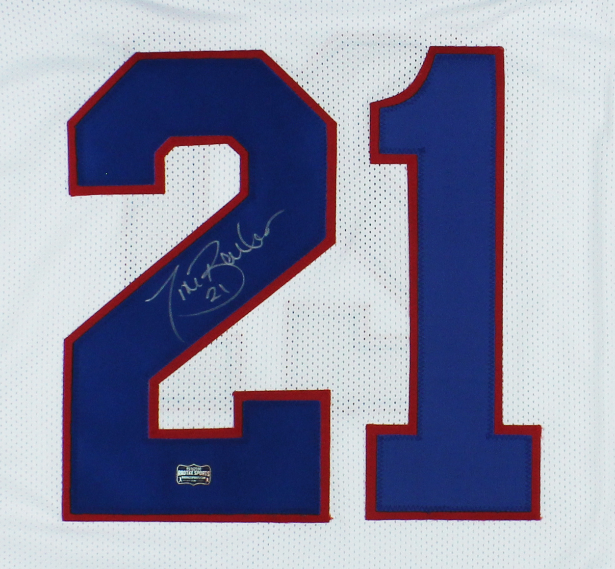 Tiki Barber Signed New York Custom White Jersey - Image 2