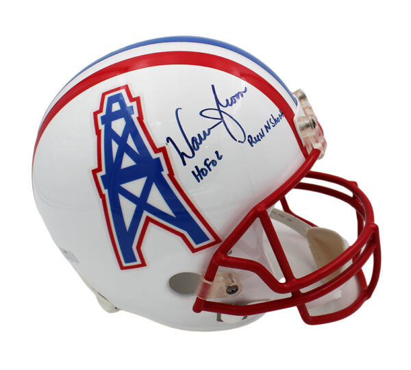 Warren Moon Signed Houston Oilers Throwback Full Size NFL Helmet with “HOF 06 & Run-N-Shoot” Inscription
