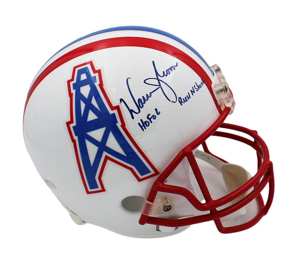 Warren Moon Signed Houston Oilers Throwback Full Size NFL Helmet with “HOF 06 & Run-N-Shoot” Inscription