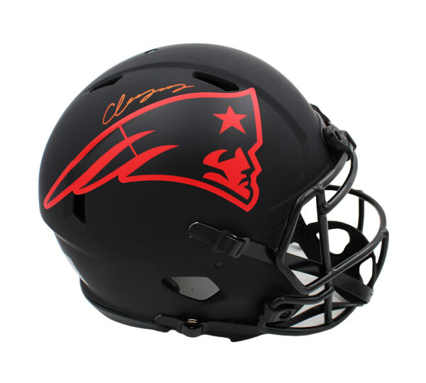 Christian Gonzalez Signed New England Patriots Speed Authentic Eclipse NFL Helmet