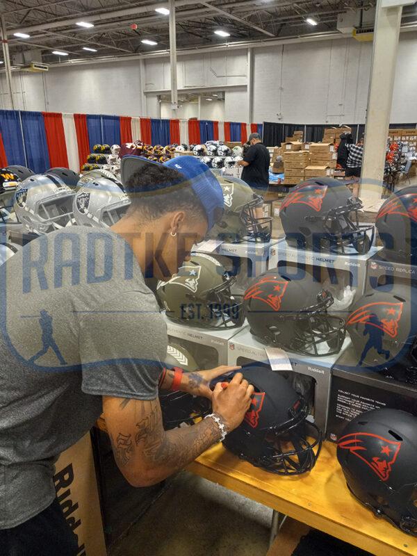 Christian Gonzalez Signed New England Patriots Speed Authentic Eclipse NFL Helmet - Image 2