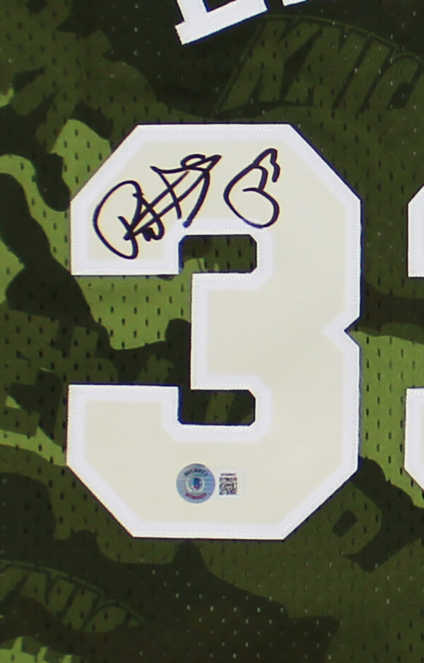 Patrick Ewing Signed New York Knicks Mitchell & Ness Swingman Ghost Green Camo NBA Jersey - Image 2