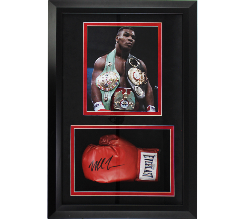 Mike Tyson Signed LED Shadowbox Framed Everlast Red Boxing Glove ...