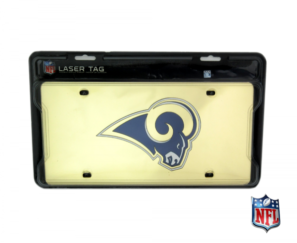 Los Angeles Rams Officially Licensed NFL Mirror Laser Tag License Plate - Gold-0