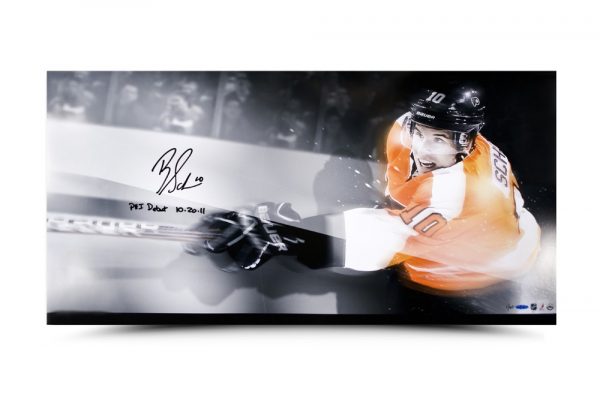 Brayden Schenn Signed 36x18 Philadelphia Flyers Photo with "Debut 10.20.11" Inscription-14150