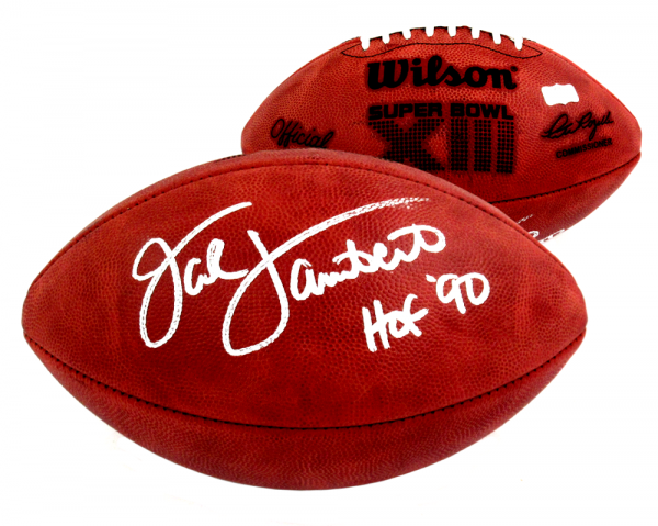 Jack Lambert Signed Wilson Authentic Super Bowl 13 NFL Football with "HOF 90" Inscription - Pittsburgh Steelers-0