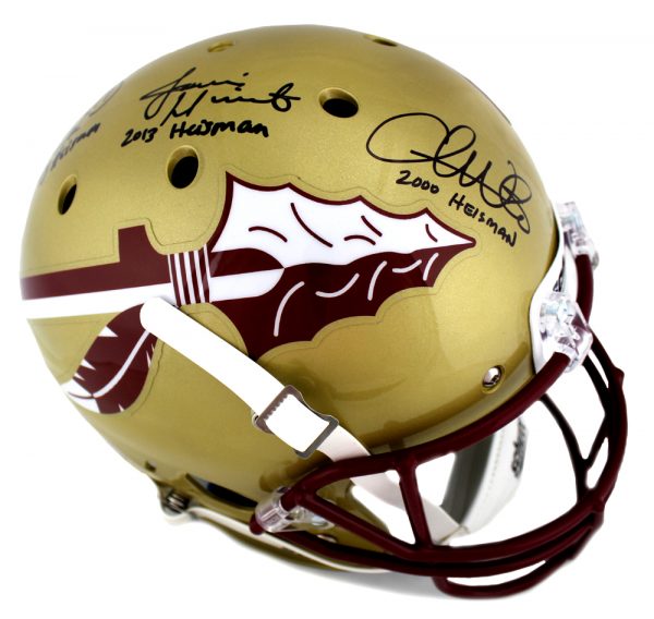 Charlie Ward, Chris Weinke & Jameis Winston Signed Florida State Seminoles Full Size Helmet "Heisman Years"-30836