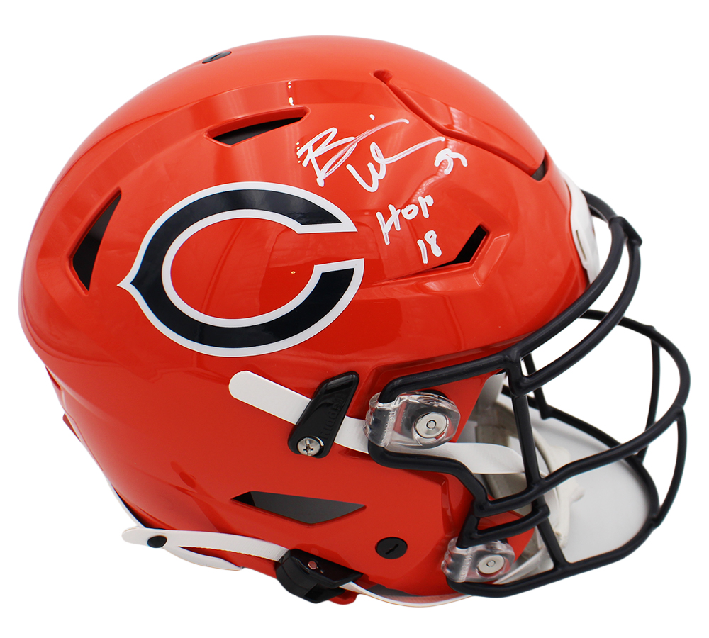 Brian Urlacher Signed Chicago Bears Speed Flex Authentic Alternate NFL Helmet with "HOF 18" Inscription - Image 2