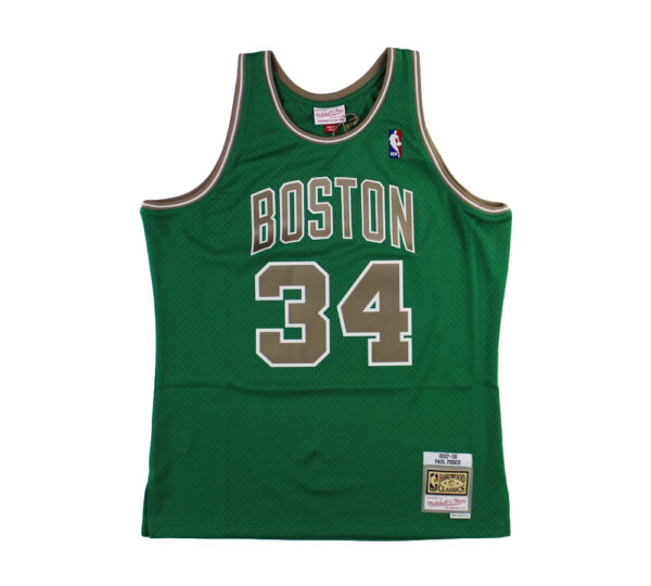 Paul Pierce Signed Boston Celtics Mitchell & Ness Hardwood Swingman Kelly Green Jersey - Image 3
