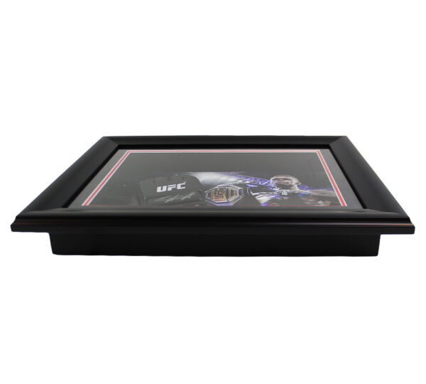 Israel Adesanya Signed LED Shadowbox Framed Black and Red UFC Glove - Image 4