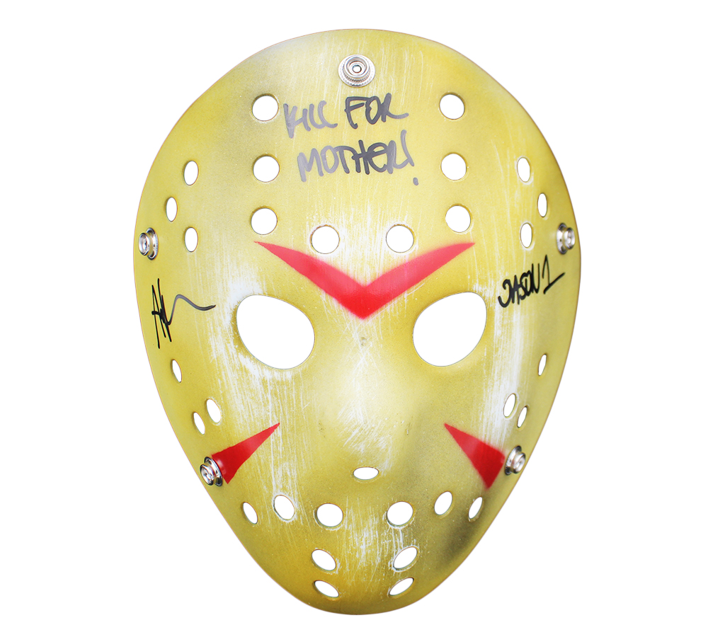 Ari Lehman Signed Friday the 13th Yellow Costume Mask with "Jason 1 & Kill For Mother" Inscription - Image 2