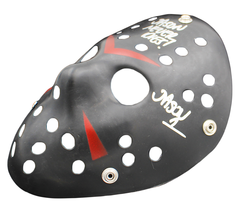Ari Lehman Signed Friday the 13th Black Costume Mask with "Jason 1 & Jason Never Dies" Inscription - Image 3
