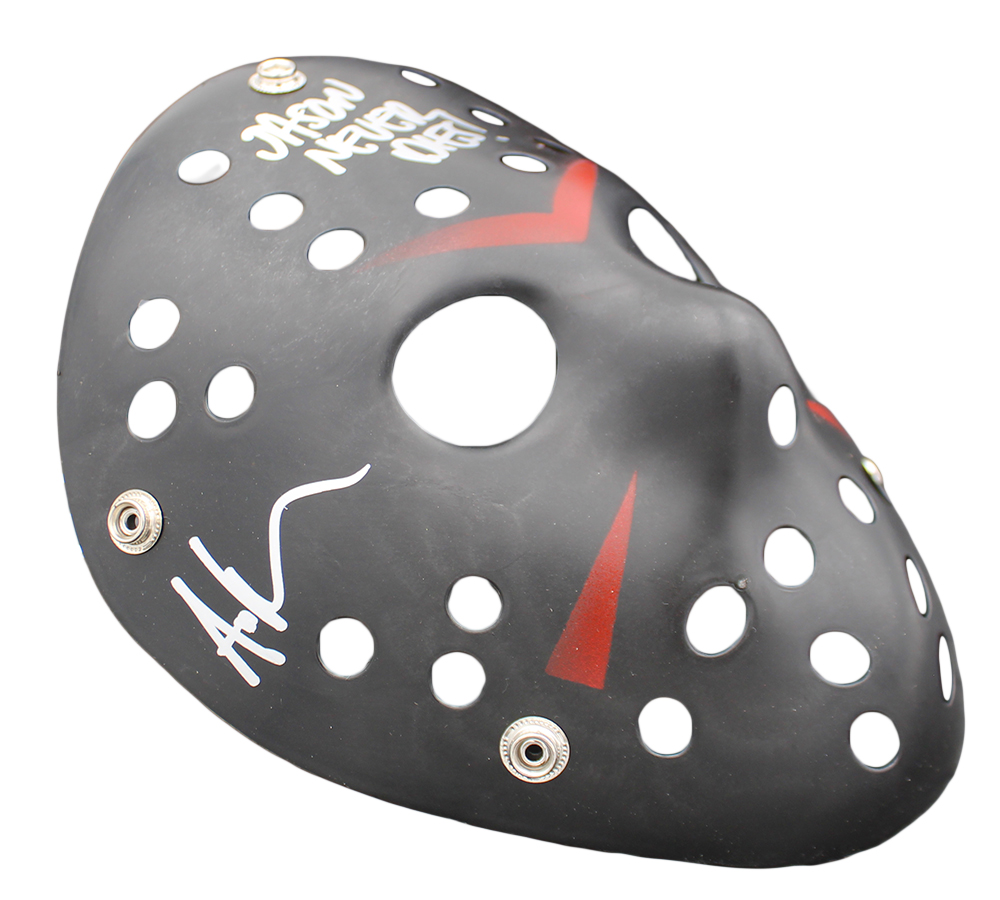 Ari Lehman Signed Friday the 13th Black Costume Mask with "Jason 1 & Jason Never Dies" Inscription