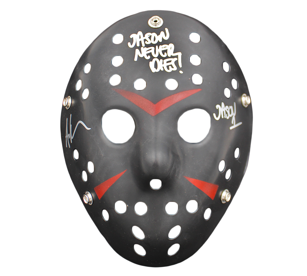 Ari Lehman Signed Friday the 13th Black Costume Mask with "Jason 1 & Jason Never Dies" Inscription - Image 2