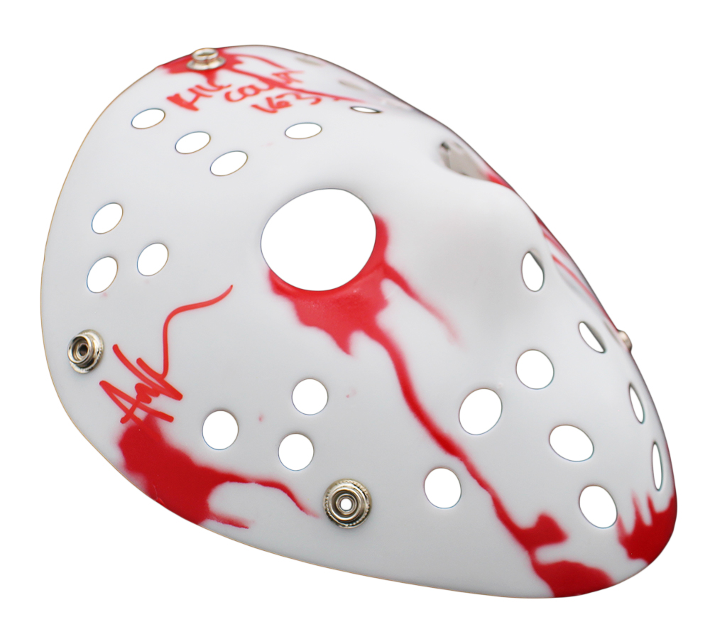 Ari Lehman Signed Friday the 13th White Bloody Costume Mask with "Jason 1 & Kill Count 163" Inscription