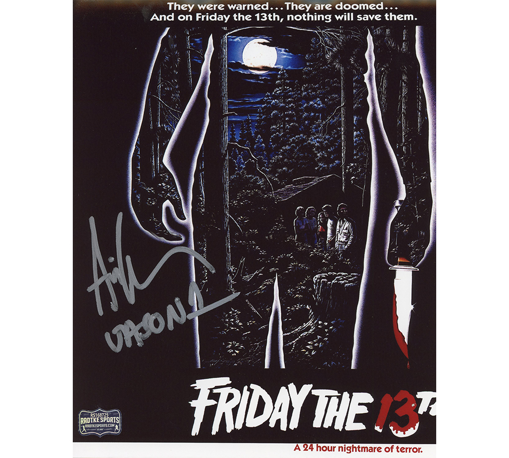 Ari Lehman Signed Friday the 13th Unframed 8x10 Silhouette Photo with "Jason 1" Inscription