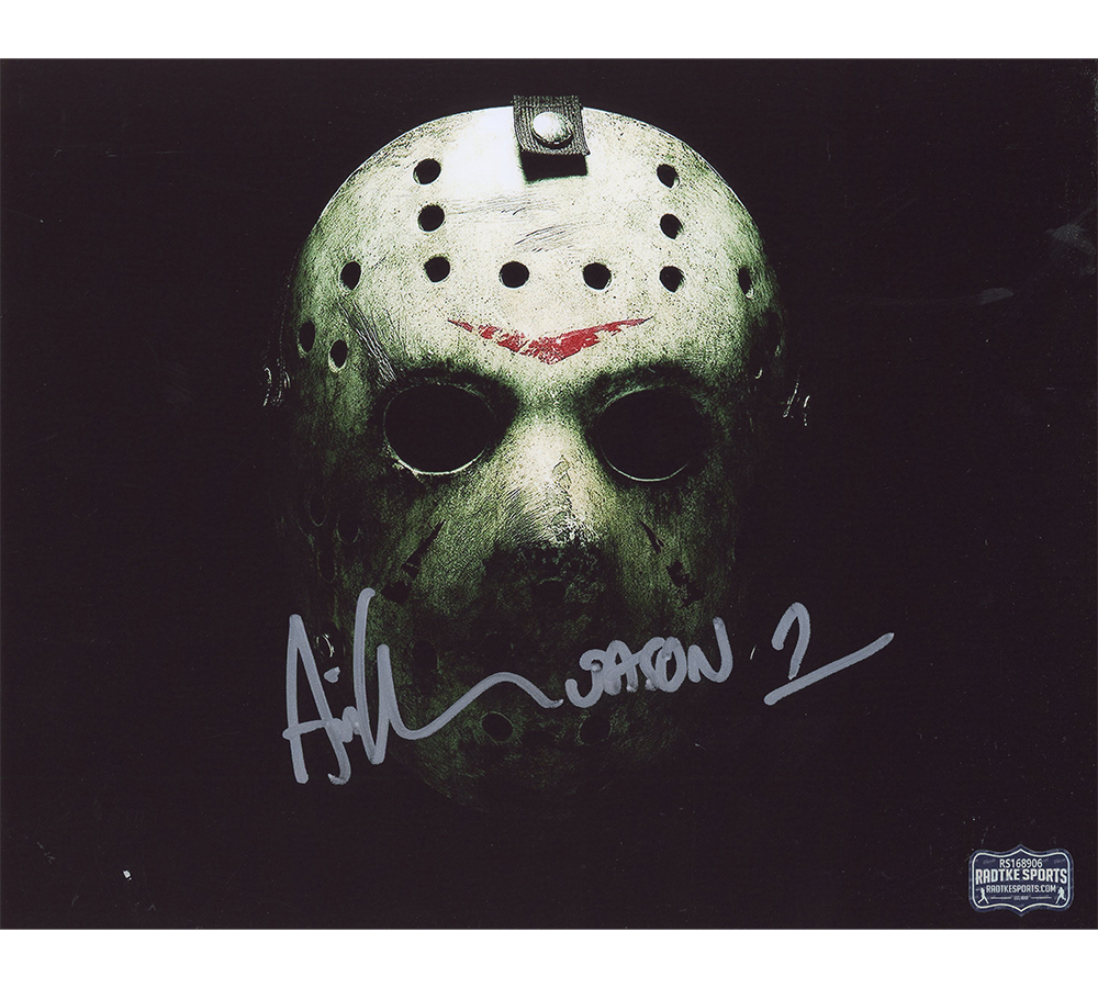 Ari Lehman Signed Friday the 13th Unframed 8x10 Jason Mask Photo with "Jason 1" Inscription