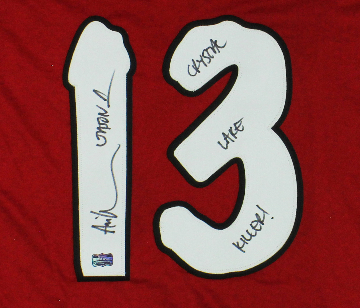 Ari Lehman Signed Friday the 13th Custom Red Jersey with "Jason 1 & Crystal Lake Killer" Inscription - Image 2
