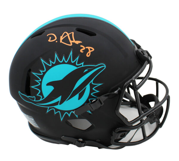 De'Von Achane Signed Miami Dolphins Speed Authentic Eclipse NFL Helmet