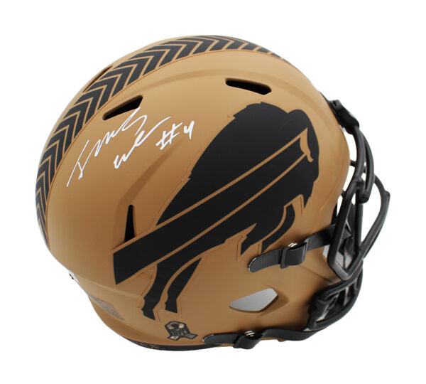 James Cook Signed Buffalo Bills Speed Full Size Salute to Service 2 NFL Helmet