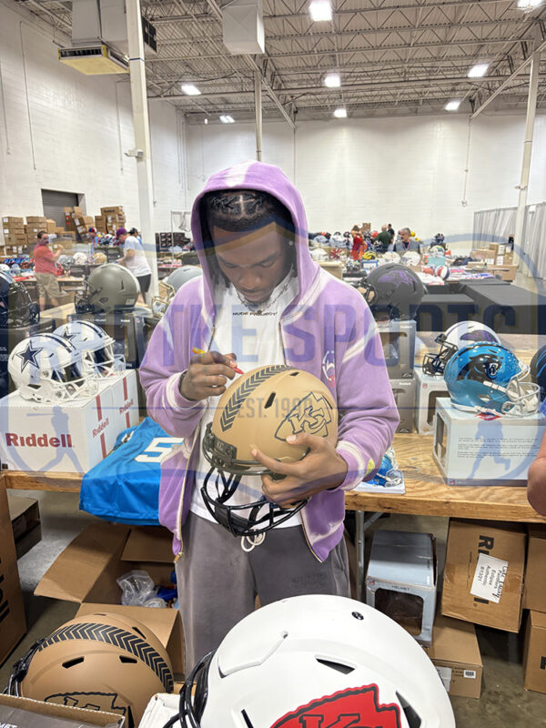 Rashee Rice Signed Kansas City Chiefs Speed Full Size Salute to Service 2 NFL Helmet - Image 2